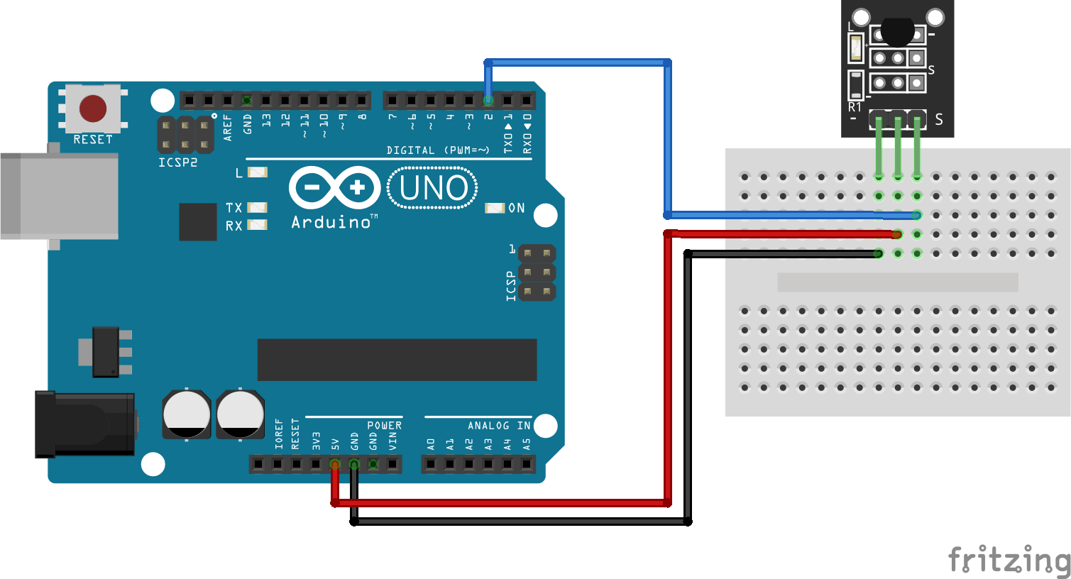 Diagrama de conexión Arduino KY-001