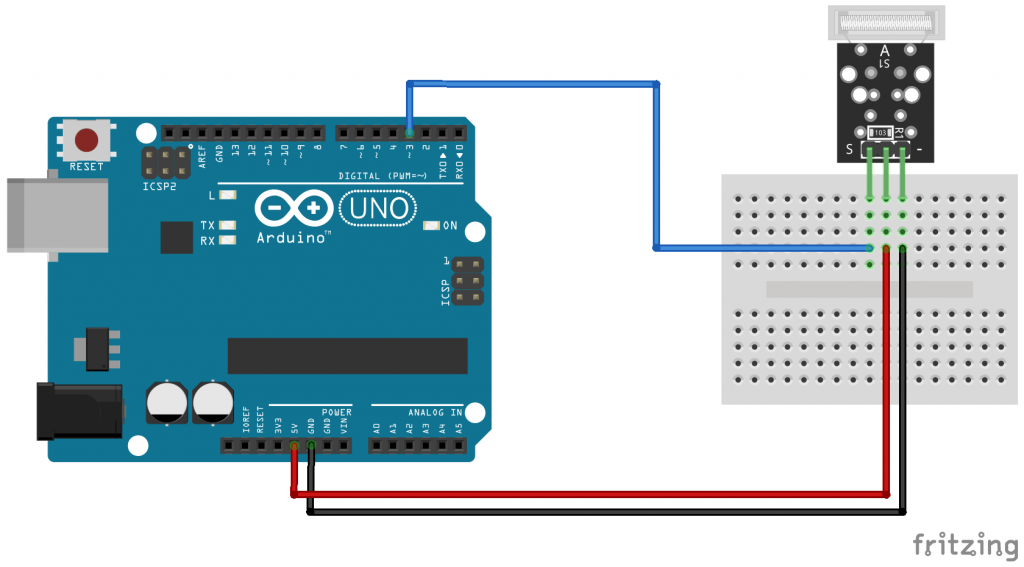Arduino KY-031 Knock sensor module connection diagram